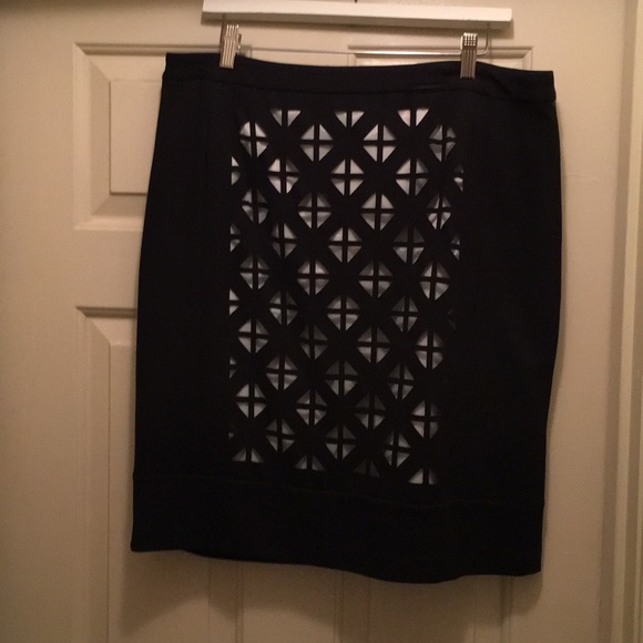 Laundry by Shelli Secal black lattice detail skirt - Picture 1 of 7